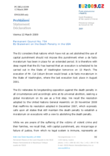 Statement by the Czech Presidency of the Council of the European Union on the Death Penalty in the USA