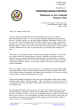 Statement by the Delegation of the United States on International Women's Day