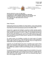 Statement by the Delegation of Canada in response to the OSCE Coordinator of the Economic and Environmental Activities, Goran Svilanovic