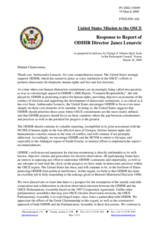 Statement by the Delegation of the United States in response to Report of ODIHR Director Janez Lenarcic