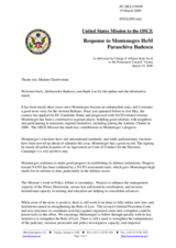 Statement by the Delegation of the United States in response to the report by the Head of the OSCE Mission to Montenegro, Ambassador Paraschiva Badescu