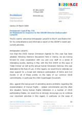 Statement by the Czech Presidency of the Council of the European Union in response to Report of ODIHR Director Janez Lenarcic