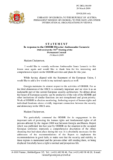 Statement by the Delegation of Georgia in response to Report of ODIHR Director Janez Lenarcic