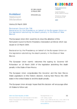 Statement by the Czech Presidency of the Council of the European Union on the legislation abolishing the death penalty in the State of New Mexico