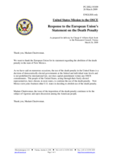Statement by the Delegation of the United States in response to the statement by the Czech Presidency of the Council of the European Union on the legislation abolishing the death penalty in the State of New Mexico