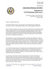 Statement by the Delegation of the United States on the 10th anniversary of NATO air strikes against the former Federal Republic of Yugoslavia