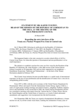 Statement by the Delegation of Uzbekistan on a Central Asian Nuclear-Weapon Free Zone