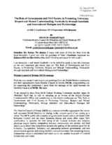 Statement by Imam Dr Abduljalil Sajid, Chairman of the Muslim Council for Religious and Racial Harmony, UK, session 2