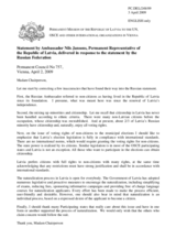 Statement by the Delegation of Latvia in response to the statement by the Russian Federation