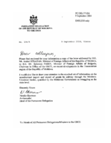 Letter by the Minister of Foreign Affairs of the Republic of Moldova, Mr. Andrei Stratan, about recent developments in the Transniestrian region of Moldova