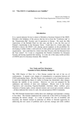 Speech by the OSCE Secretary General Wilhelm Höynck Speech by the OSCE Secretary General Wilhelm Höynck