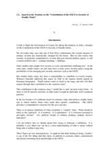 Speech by the OSCE Secretary General Wilhelm Höynck Speech by the OSCE Secretary General Wilhelm Höynck