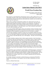 Statement by the Delegation of the United States on World Press Freedom Day