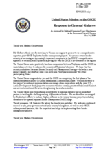 Statement by the Delegation of the United States in response to the National Border Strategy Coordinator and first deputy Chairman of the State Committee on National Security of the Republic of Tajikistan, Major-General Kasym Gafarov
