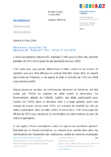 Statement by the Czech Presidency of the Council of the European Union in response to report by the Head of the OSCE Action against Terrorism Unit, Raphael F. Perl (fr)