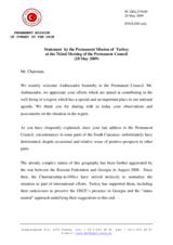 Statement by the Delegation of Turkey in response to the address by the EU Special Representative for the South Caucasus, Ambassador Peter Semneby
