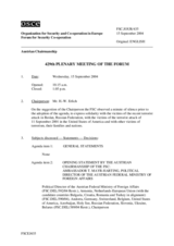 Journal of the 429th Plenary Meeting of the Forum for Security Co-operation