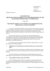 Statement by the Delegation of Morocco on the Seminar on Conventional Arms and Regional Security held in Rabat, Morocco, 14 and 15 April 2009