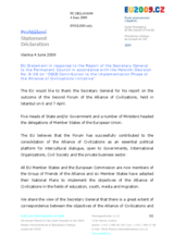 Statement by the Czech Presidency of the Council of the European Union in response to the report on the Alliance of Civilizations by the Secretary General, Ambassador Marc Perrin de Brichambaut