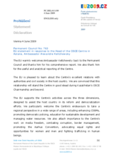 Statement by the Czech Presidency of the Council of the European Union in response to the report by the Head of the OSCE Centre in Astana, Ambassador Alexandre Keltchewsky