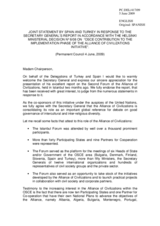 Statement by the Delegation of Spain, also on behalf of Turkey, in response to the report on the Alliance of Civilizations by the Secretary General, Ambassador Marc Perrin de Brichambaut