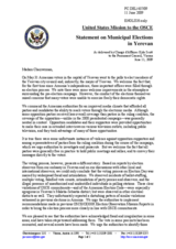 Statement by the Delegation of the United States on municipal elections in Yerevan