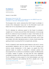 Statement by the Czech Presidency of the Council of the European Union in response to the report by the OSCE Project Coordinator in Ukraine, Ambassador Lubomir Kopaj