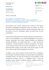 Statement by the Czech Presidency of the Council of the European Union in response to the presentations by the Co-chairs of the Geneva Discussions and Ambassador Hansjörg Haber, Head of EUMM as well as the Director of the CPC, Ambassador Herbert Salber
