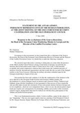Statement by the Delegation of the Russian Federation in response to the presentations by the Co-chairs of the Geneva Discussions and Ambassador Hansjörg Haber, Head of EUMM as well as the Director of the CPC, Ambassador Herbert Salber