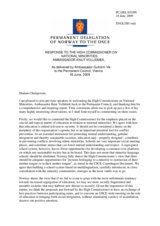 Statement by the Delegation of Norway in response to the report by the High Commissioner on National Minorities, Knut Vollebaek