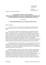 Statement by the Delegation of the Russian Federation on the recent developments related to international presences in Georgia