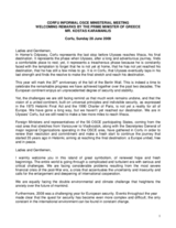 Corfu Informal Meeting of OSCE Foreign Ministers on the Future of European Security - Plenary Session: Greek Prime Minister Karamanlis' opening remarks