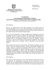 Statement by the Delegation of Moldova on the situation in the Transnistrian region of Moldova