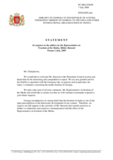 Statement by the Delegation of Georgia in response to the report by the OSCE Representative on Freedom of the Media, Miklos Haraszti