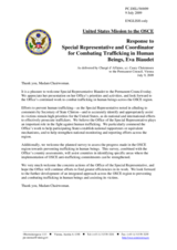 Statement by the Delegation of the United States in response to the report of the Special Representative and Co-ordinator for Combating Trafficking in Human Beings, Eva Biaudet