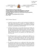 Statement by the Delegation of Canada in response to the report of the Special Representative and Co-ordinator for Combating Trafficking in Human Beings, Eva Biaudet
