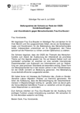 Statement by the Delegation of Switzerland in response to the report of the Special Representative and Co-ordinator for Combating Trafficking in Human Beings, Eva Biaudet (de)