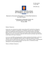 Statement by the Delegation of Norway on the proposed Declaration on Violent Hate Incidents in the OSCE Region