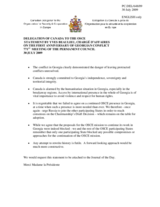 Statement by the Delegation of Canada in response to the statement by the Delegation of the Russian Federation on the Anniversary of the Georgia Conflict
