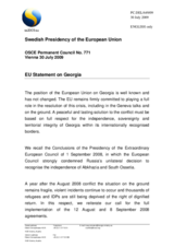 Statement by the Swedish Presidency of the Council of the European Union in response to the statement by the Delegation of the Russian Federation on the Anniversary of the Georgia Conflict