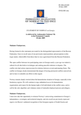 Statement by the Delegation of Norway in response to the statement by the Delegation of the Russian Federation on the Anniversary of the Georgia Conflict