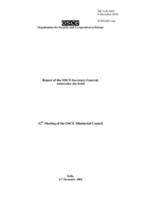 Report of the OSCE Secretary General, Ambassador Ján Kubis