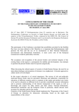 Conclusions of the Chair of the parliamentary conference on security in South Eastern Europe