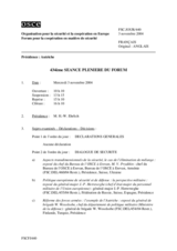 Journal of the 434th Plenary Meeting of the Forum for Security Co-operation (fr)