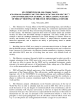 Statement by Dr. Solomon Passy, Chairman-in-Office of the Organization for Security and Co-operation in Europe