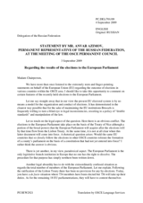 Statement by the Delegation of the Russian Delegation on the elections to the European Parliament