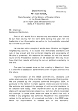 Statement by Mr. Ivan Korčok, State Secretary of the Ministry of Foreign Affairs of the Slovak Republic