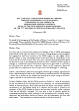 Statement by the Delegation of Serbia in response to the report by the Head of the OSCE Mission in Kosovo, Ambassador Werner Almhofer
