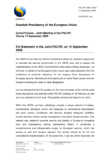 Statement by the Swedish Presidency of the Council of the European Union on the 2009 Annual Security Review Conference