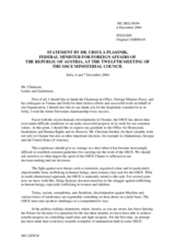 Statement by Dr. Ursula Plassnik, Federal Minister for Foreign Affairs of the Republic of Austria